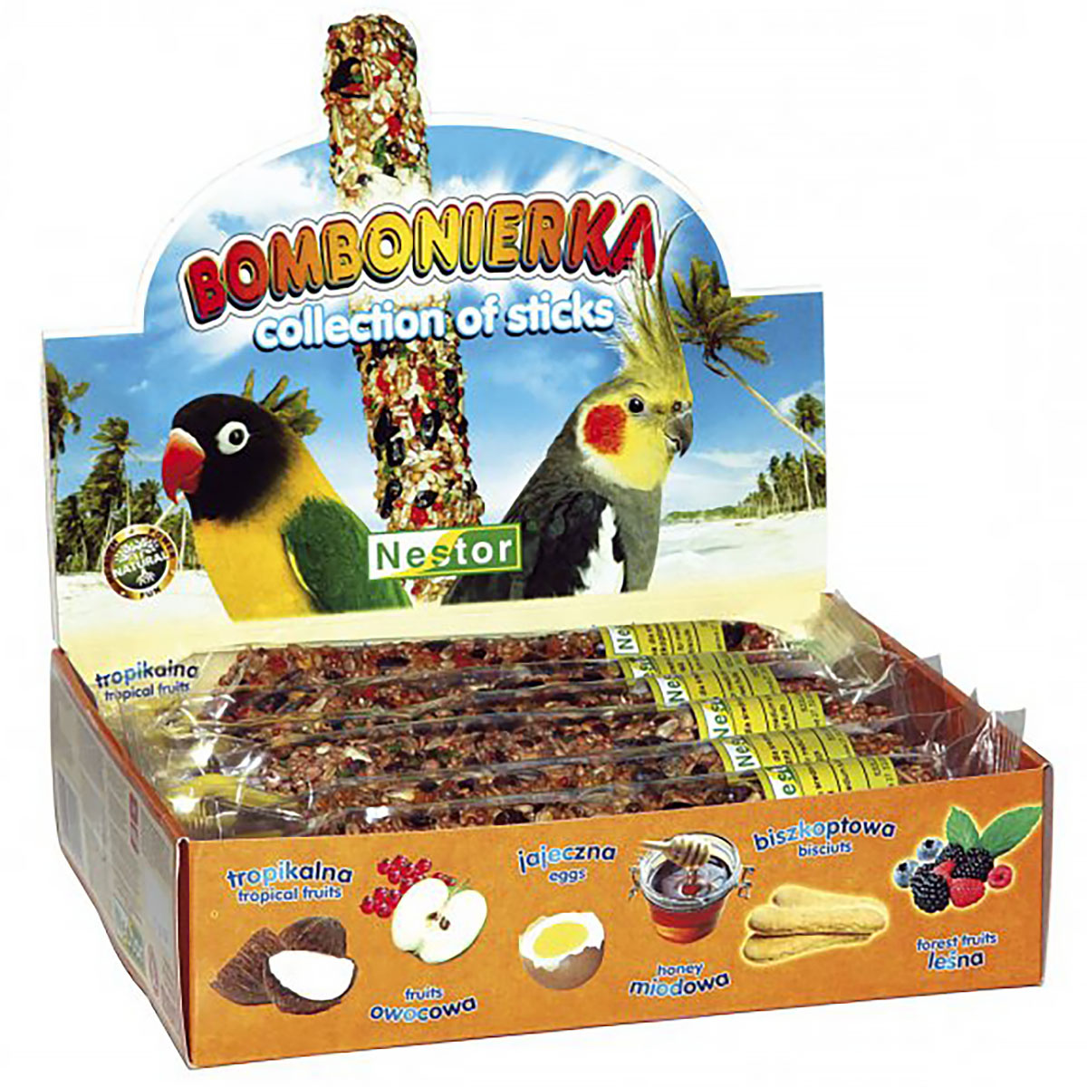 Bombonierka dla średnich papug 12 kolb NESTOR