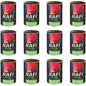 Zestaw karm dla psa Rafi z dzikiem 12 x 400 g