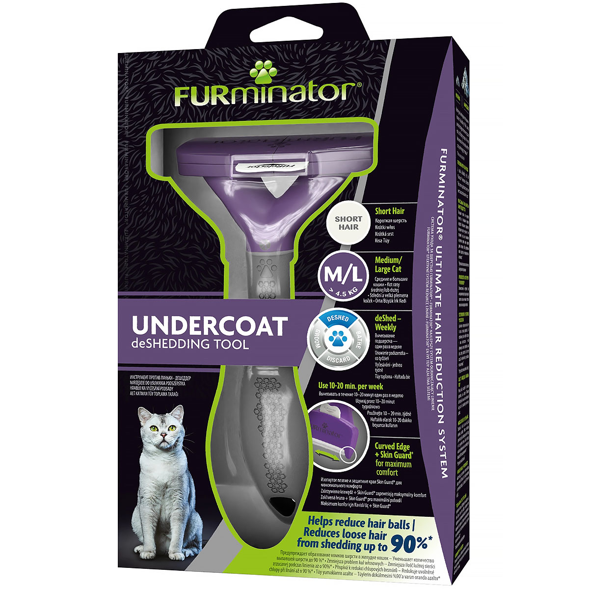 Furminator dla kotów krótkowłosych dużych ras 