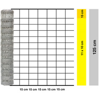 Siatka leśna 125/13/15 ocynkowana MEDIUM do ogrodzeń dla zwierząt 50 mb