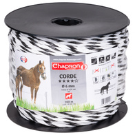 Lina pastucha biało - czarna dla koni fi 6 mm - 200 m