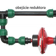 Wiązka wodna liniowa z reduktorem i obejściem do poideł dzwonowych