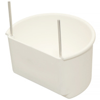 Karmidło poidło dla papug zawieszane aluminiowe zaczepy białe 11 x 8,5 cm