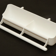 Karmidło podwójne deserówka dla papug i kanarków zawieszane na klatce z żerdką