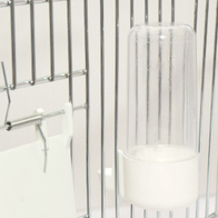 Poidełko dla kanarków i papużek MINI 70 ml białe z transparentnym zasobnikiem