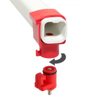 Uchwyt mocujący do montażu nipli typu J na rurę 22 x 22 mm w kropelkowym systemie pojenia