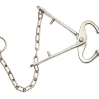 Uchwyt koło nosowe poskrom z łańcuchem dla byków