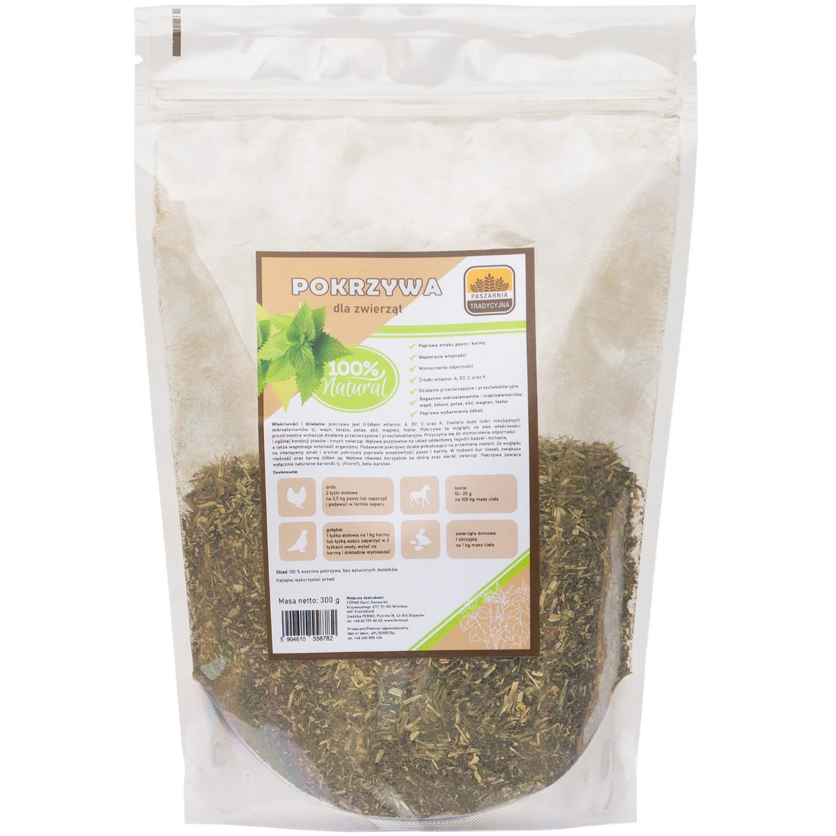 Susz z pokrzywy dla kur