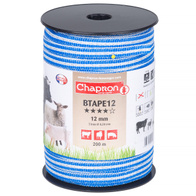 Taśma niebieska 12 mm do ogrodzeń elektrycznych BTape12 rolka 200 m