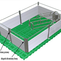 Słupek drzwiowy lewy 80 cm do budowy przegród kojców porodowych i odchowalni dla trzody