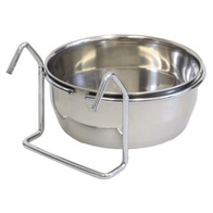 Miska dla królików nierdzewna 300 ml na stelażu z uchwytem