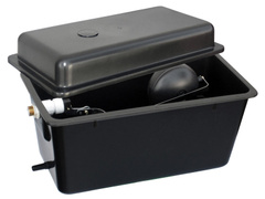 Zasobnik z zaworem pływakowym do systemów pojenia