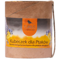 Kubeczek z karmą dla ptaków zimujących do zawieszenia na drzewie