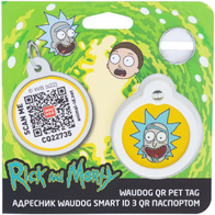 Adresówka dla psa z paszportem QR metalowa motyw Rick and Morty 30 mm