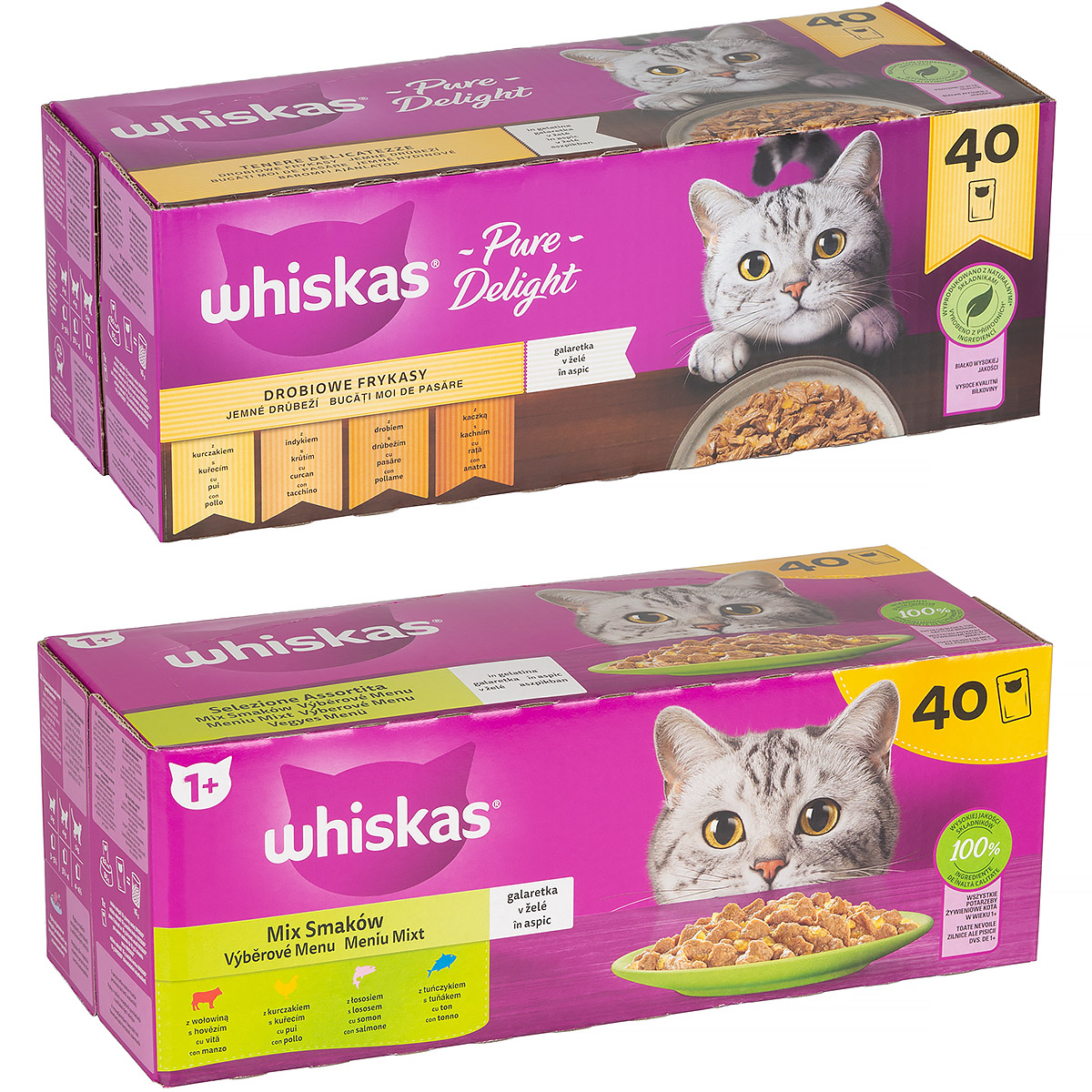 Zestaw mokrej karmy dla kota Whiskas w saszetkach 80 x 85 g
