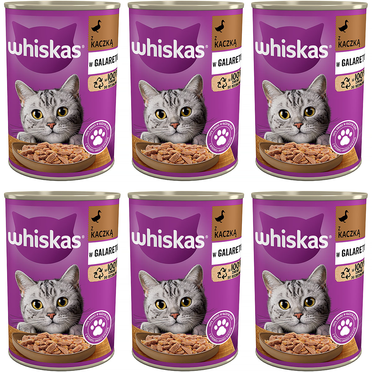Mokra karma dla kota Whiskas z kaczką w galaretce 6 x 400 g 