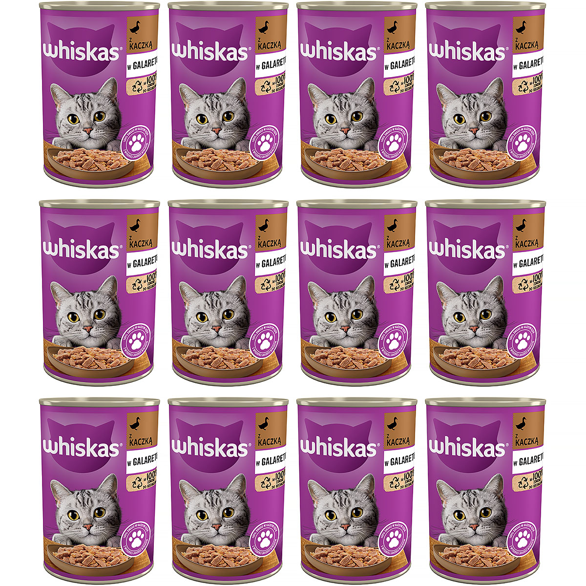 Mokra karma dla kota Whiskas z kaczką w galaretce 12 x 400 g 