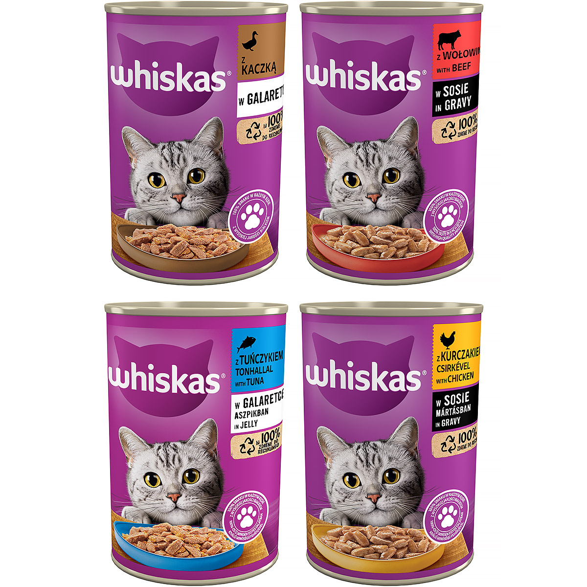 Mokra karma dla kota Whiskas mix smaków 48 x 400 g 