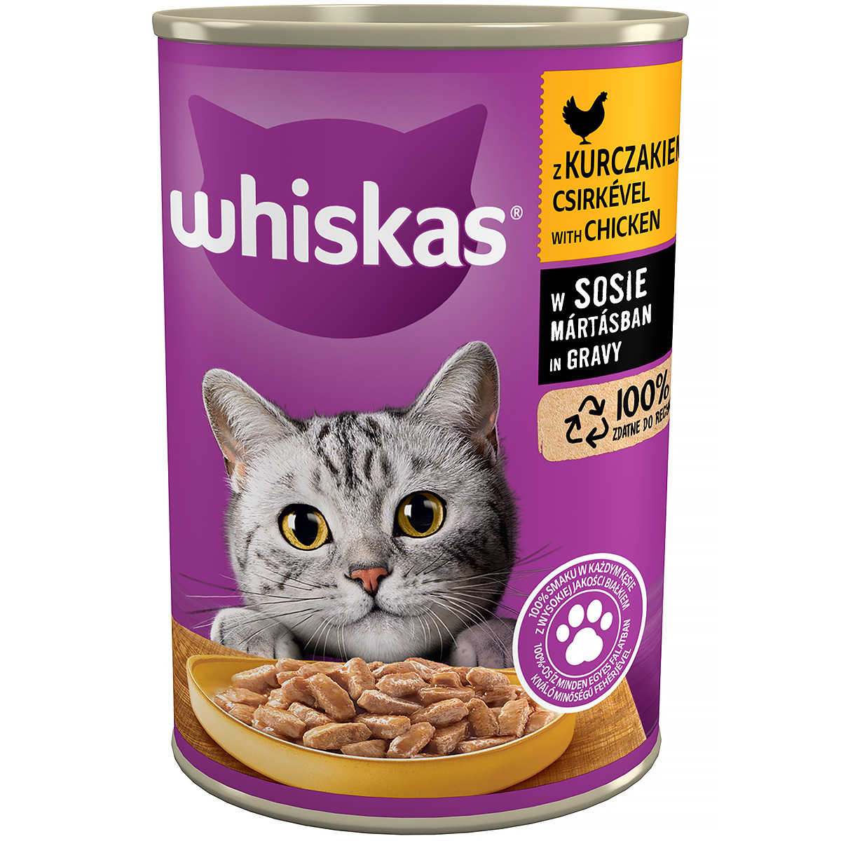 Mokra karma dla kota Whiskas z kurczakiem w sosie 400 g 