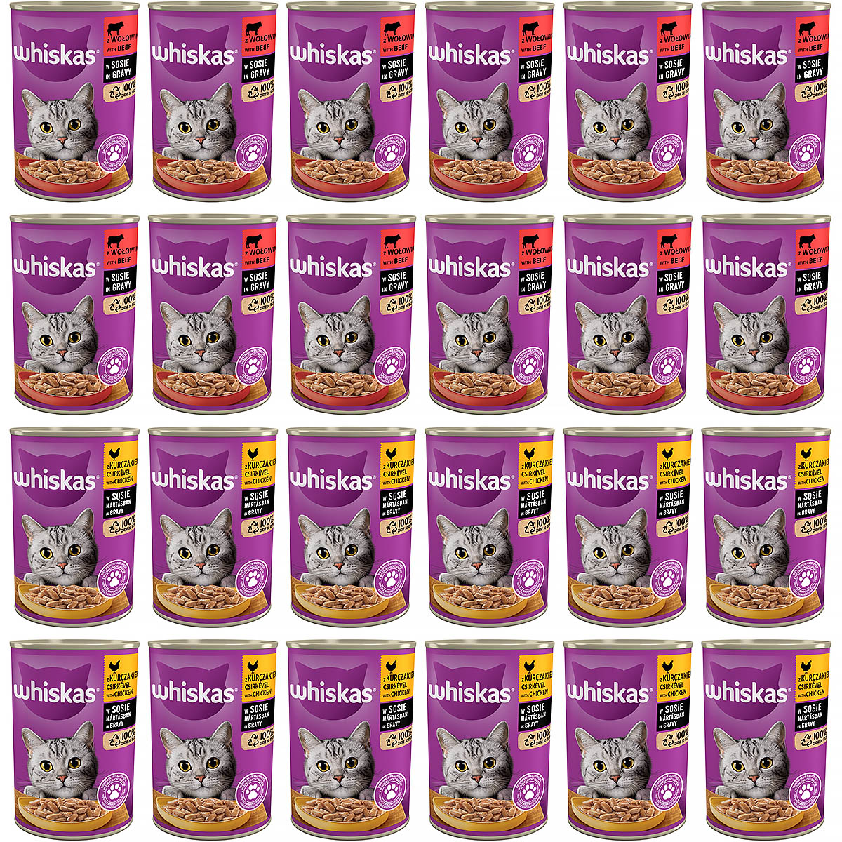Mokra karma dla kotów Whiskas mix smaków w galaretce 24 x 400 g 