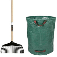 Grabie do liści Fiskars + kosz na liście 270l