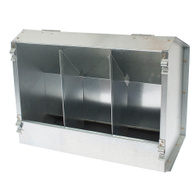 Karmnik dla królików trzykomorowy metalowy 29 cm z pokrywką ECON