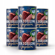 JOHN DOG Mokra karma dla szczeniąt dzik z cielęciną i jagodami w puszkach 6x400g