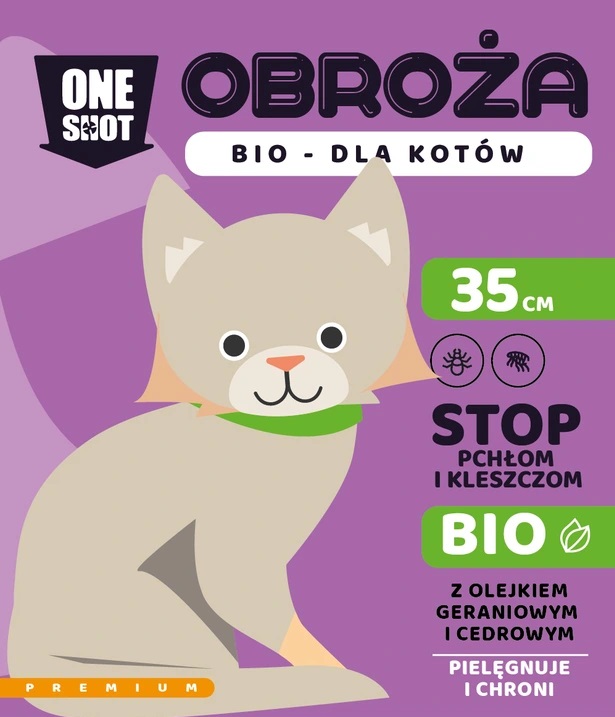 Obroża na pchły i kleszcze dla kota 35 cm