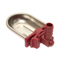 Poidło dla królików z miską nierdzewną i smoczkiem wtyk kątowy na wąż 10 mm, montaż na klatce