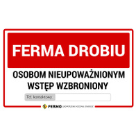 Tabliczka ostrzegawcza UWAGA FERMA DROBIU