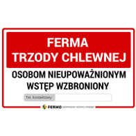 Tabliczka ostrzegawcza UWAGA FERMA TRZODY CHLEWNEJ
