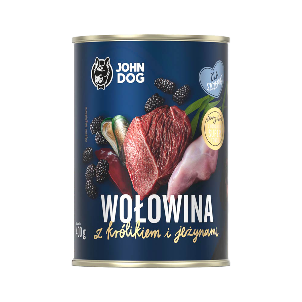 Mokra karma dla szczeniąt John Dog Berry Junior Królik wołowina 400 g