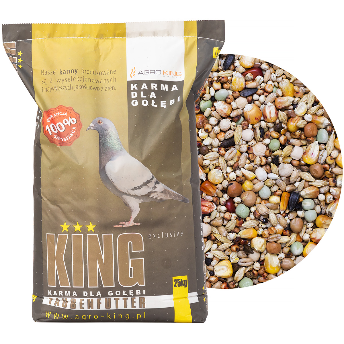 Karma pierzeniowa dla gołębi PIE AGRO KING 25 kg