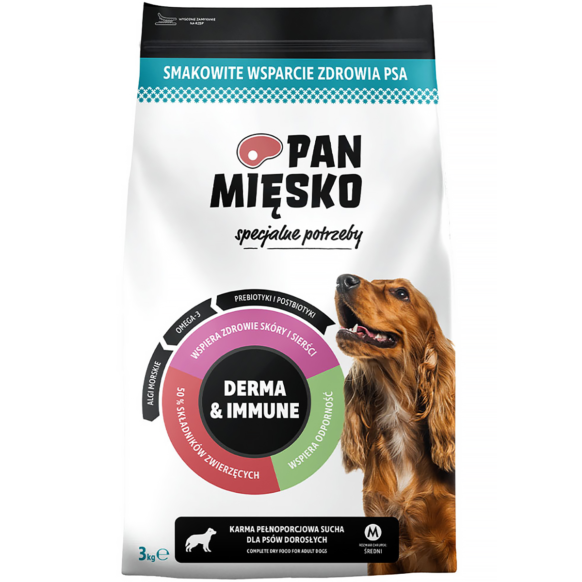 Pan Mięsko sucha karma Derma Imunne na sierść, skórę i odporność M 3 kg