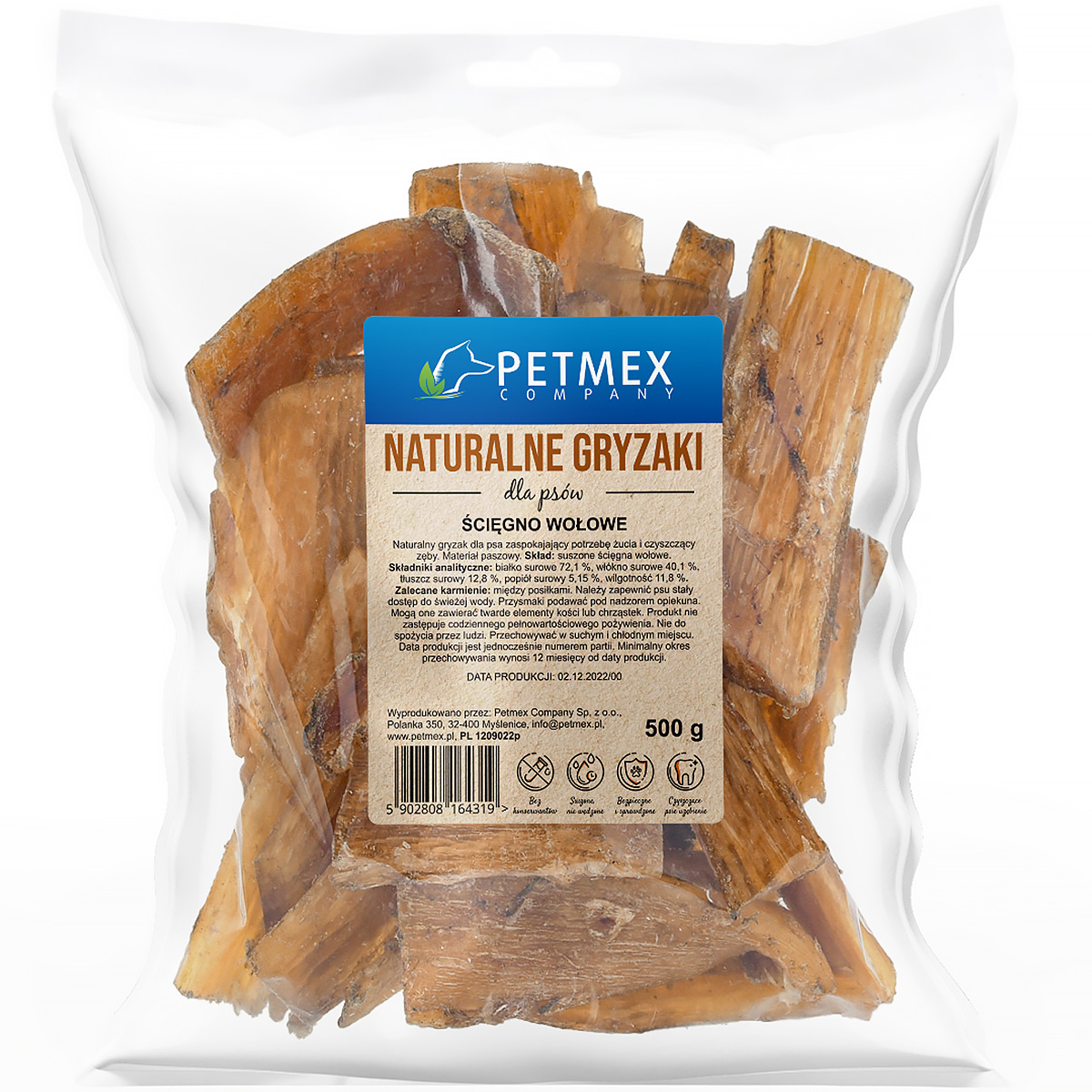 Ścięgna wołowe dla psa naturalny przysmak Petmex 200 g 
