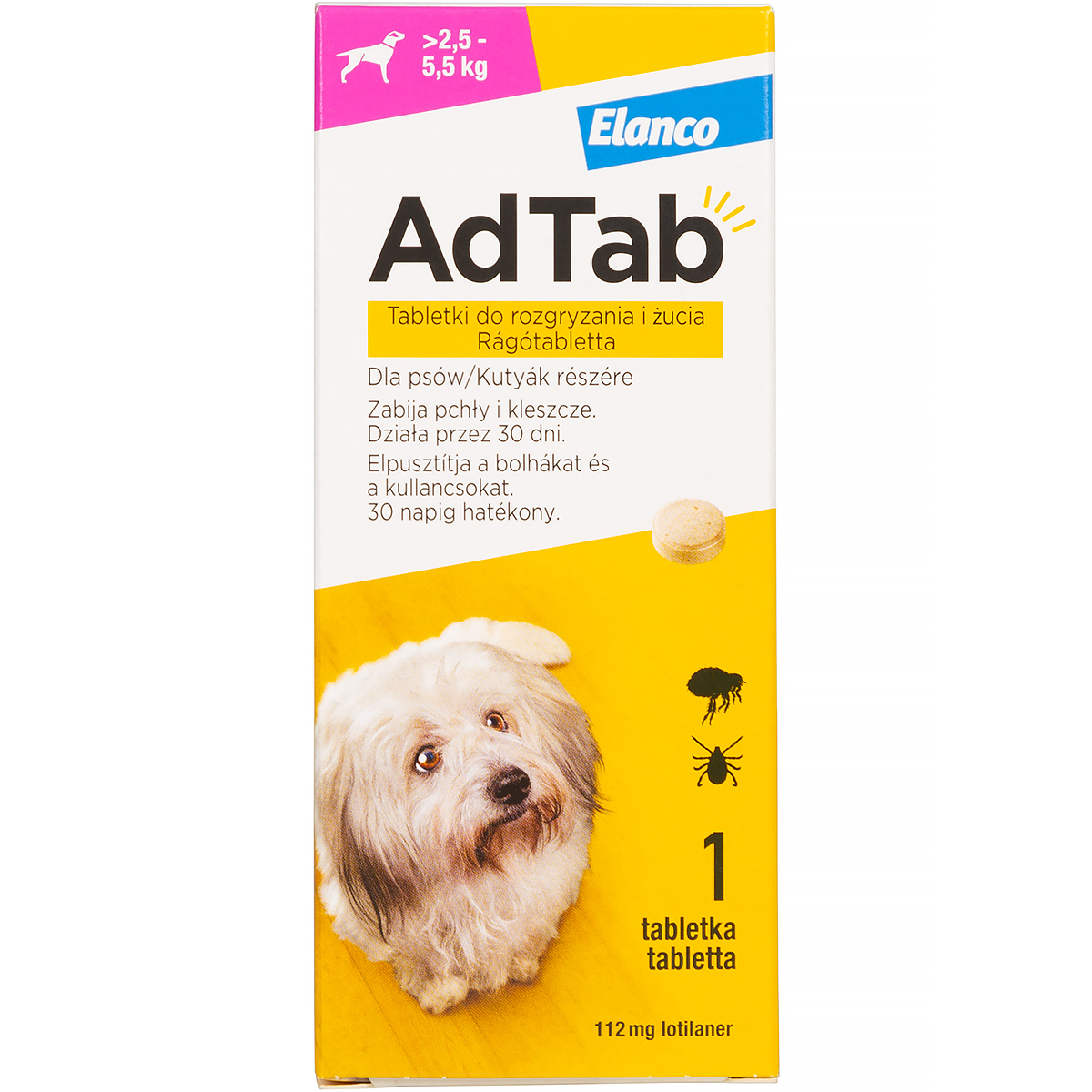 AdTab 112,5 mg tabletka na pchły i kleszcze dla psa