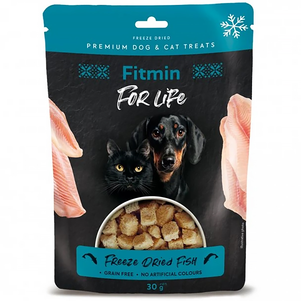 Liofilizowany przysmak dla psów oraz kotów z rybą 30 g Fitmin