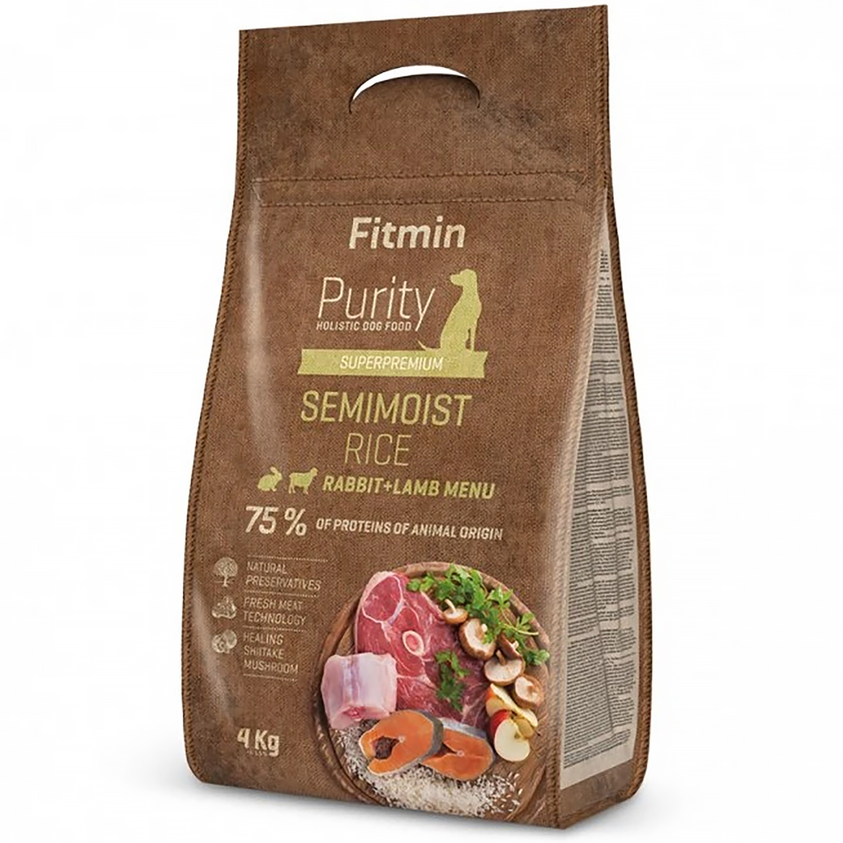 Półmiękka karma dla psa Fitmin Purity Rice Semimoist rabbit&lamb 4 kg