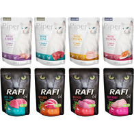 Mokre karmy dla kota PIPER RAFI mix smaków bez zbóż saszetki 40 x 100 g