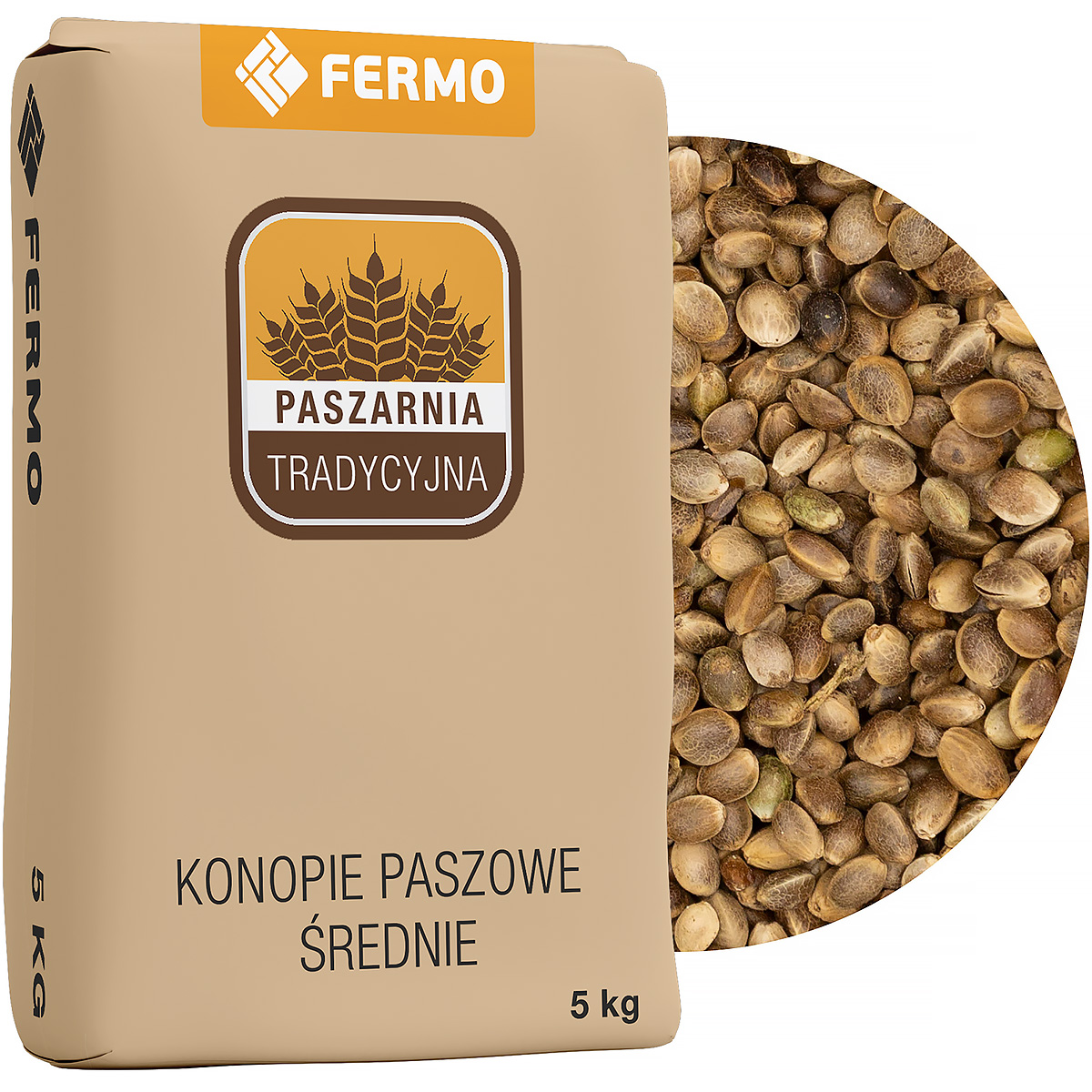Konopia dla gołębi i ptaków egzotycznych ziarno średnie 5 kg
