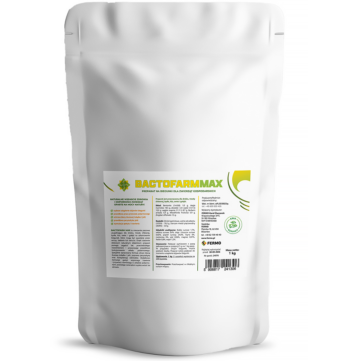 Mieszanka paszowa BactoFarm MAX na biegunki dla zwierząt gospodarskich 1 kg