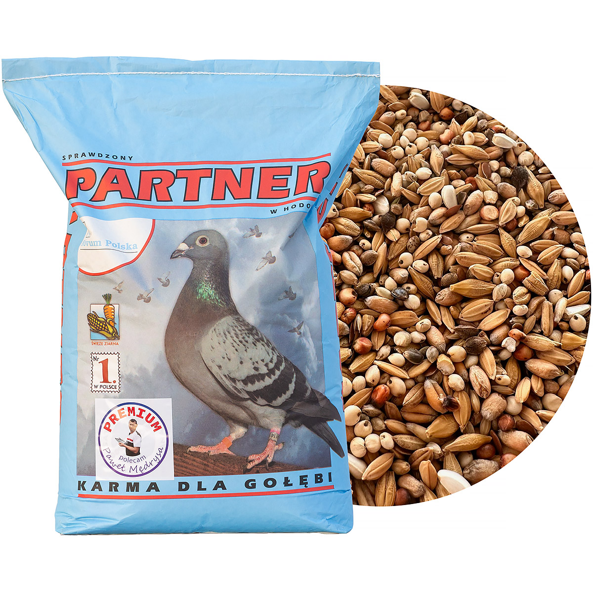 Karma lotowa dla gołębi niedziela / poniedziałek Paweł Mędrysa PARTNER PREMIUM 20 kg