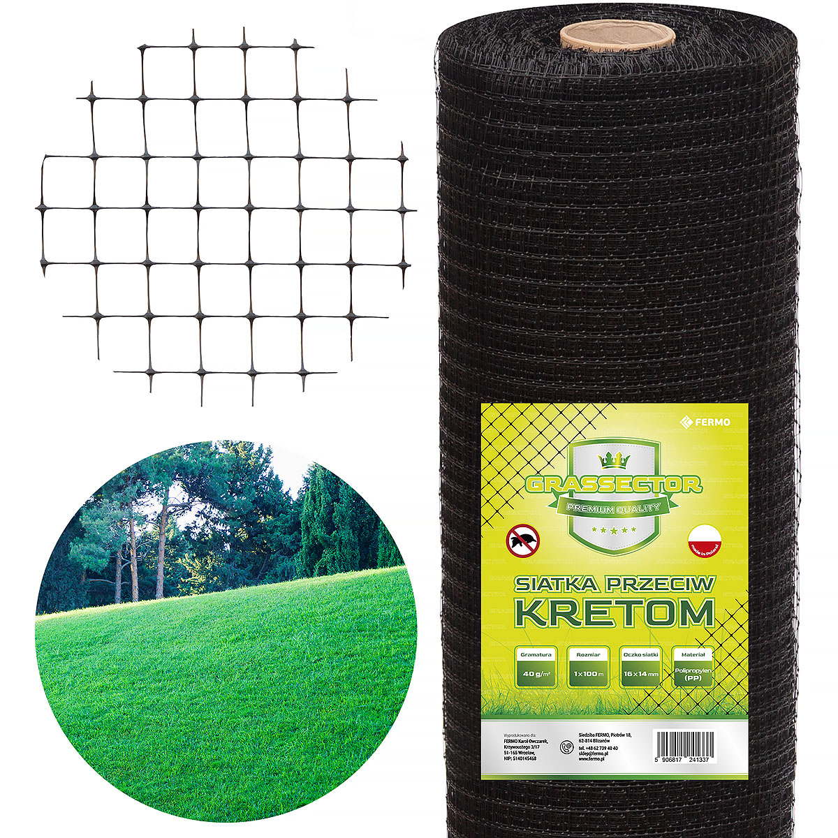 Siatka na krety GRASSECTOR Premium 40 g/m2 rolka 1 x 100 m