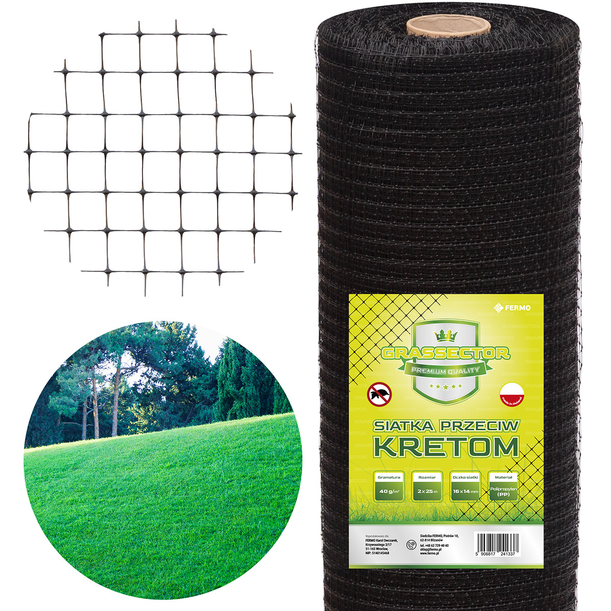 Siatka na krety GRASSECTOR Premium 40g/m2 rolka 2 x 25 m