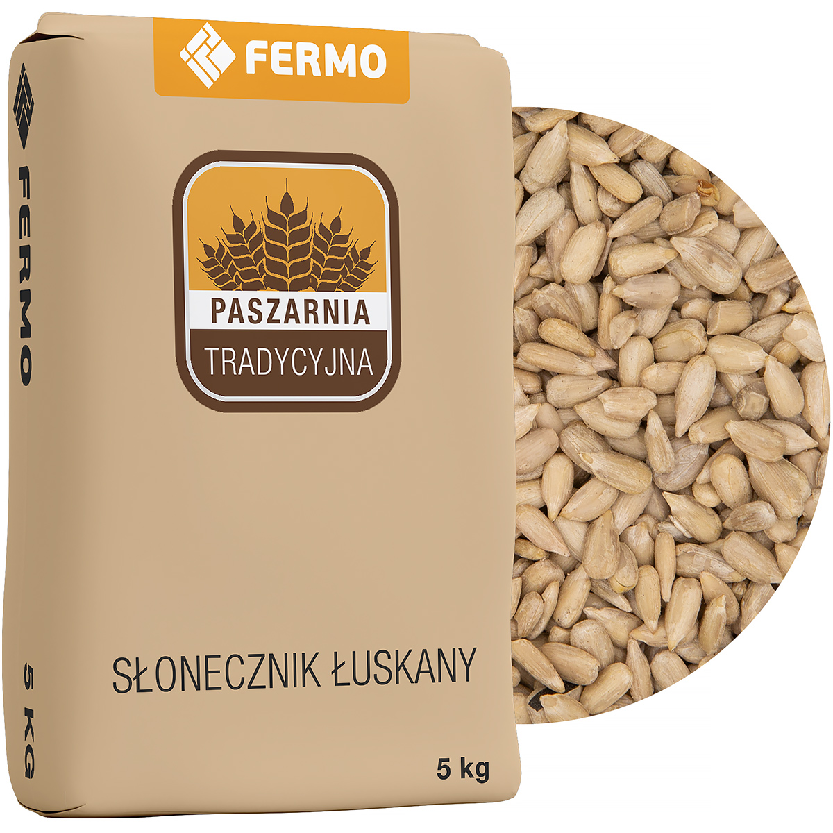 Słonecznik łuskany dla ptaków, drobiu i gołębi Premium 5 kg