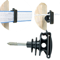 Izolator uniwersalny do słupków drewnianych na taśmę i linkę