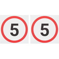 Znak ograniczenia prędkości 5 km / h do bramy dezynfekcyjnej - 2 szt.