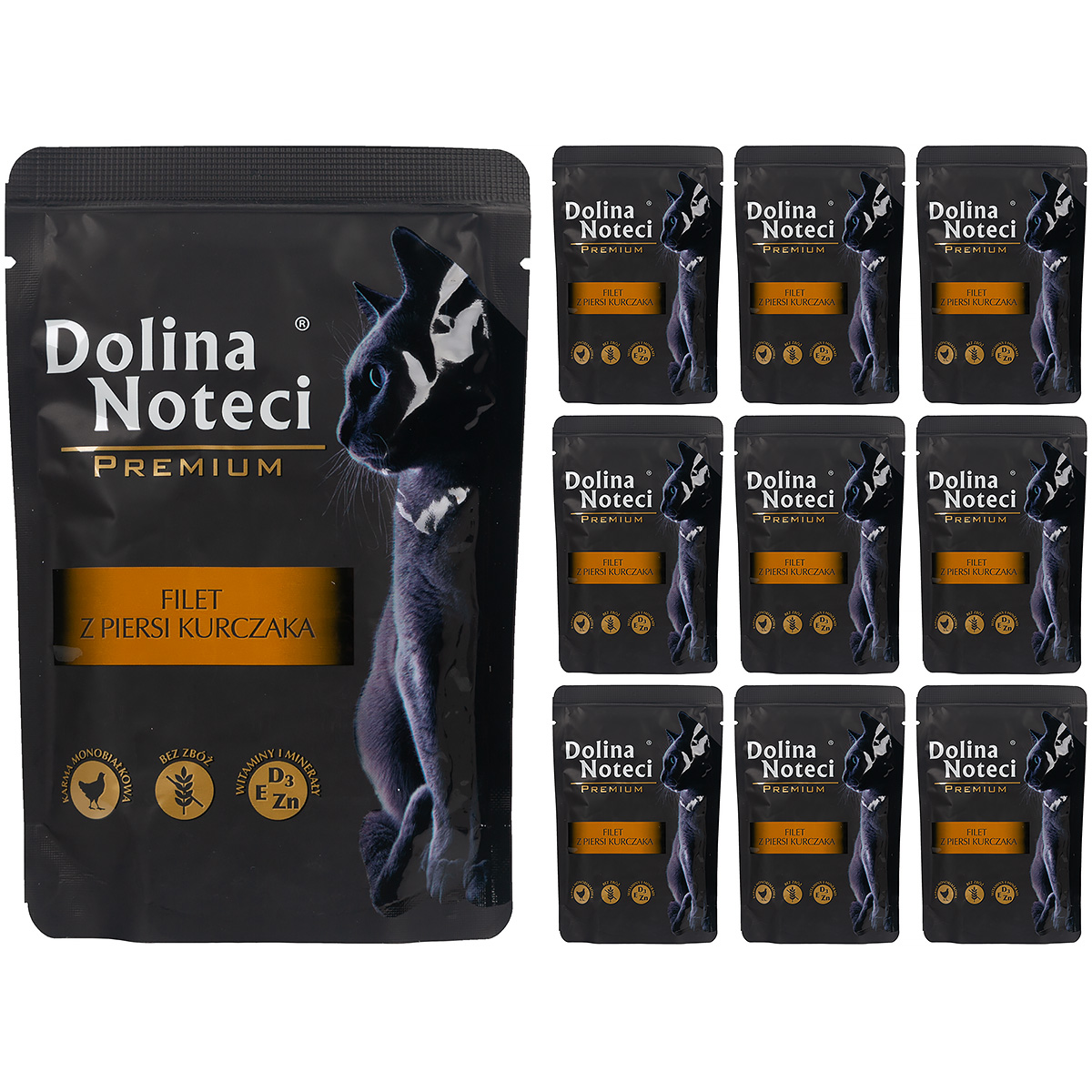 Karma dla kota mokra Dolina Noteci Premium filet z piersi kurczaka 10 x 85 g