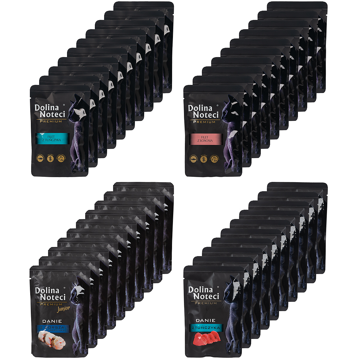 Karma dla kota mokra Dolina Noteci Premium MIX rybny 40 x 85 g