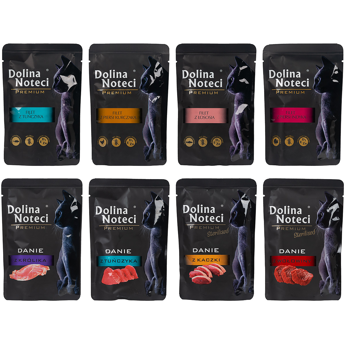 Karma dla kota mokra Dolina Noteci Premium MIX smaków 80 x 85 g